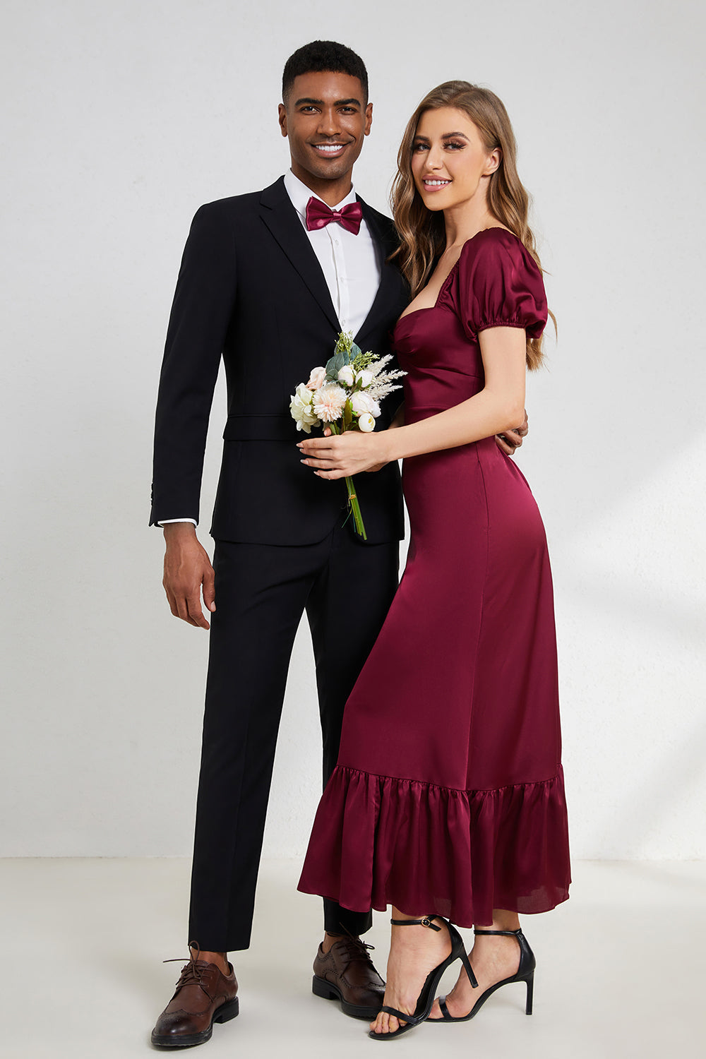 Black Notched Lapel Men's Cocktail Party Suits