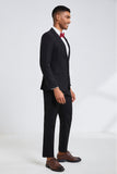 Black Notched Lapel Men's Suits