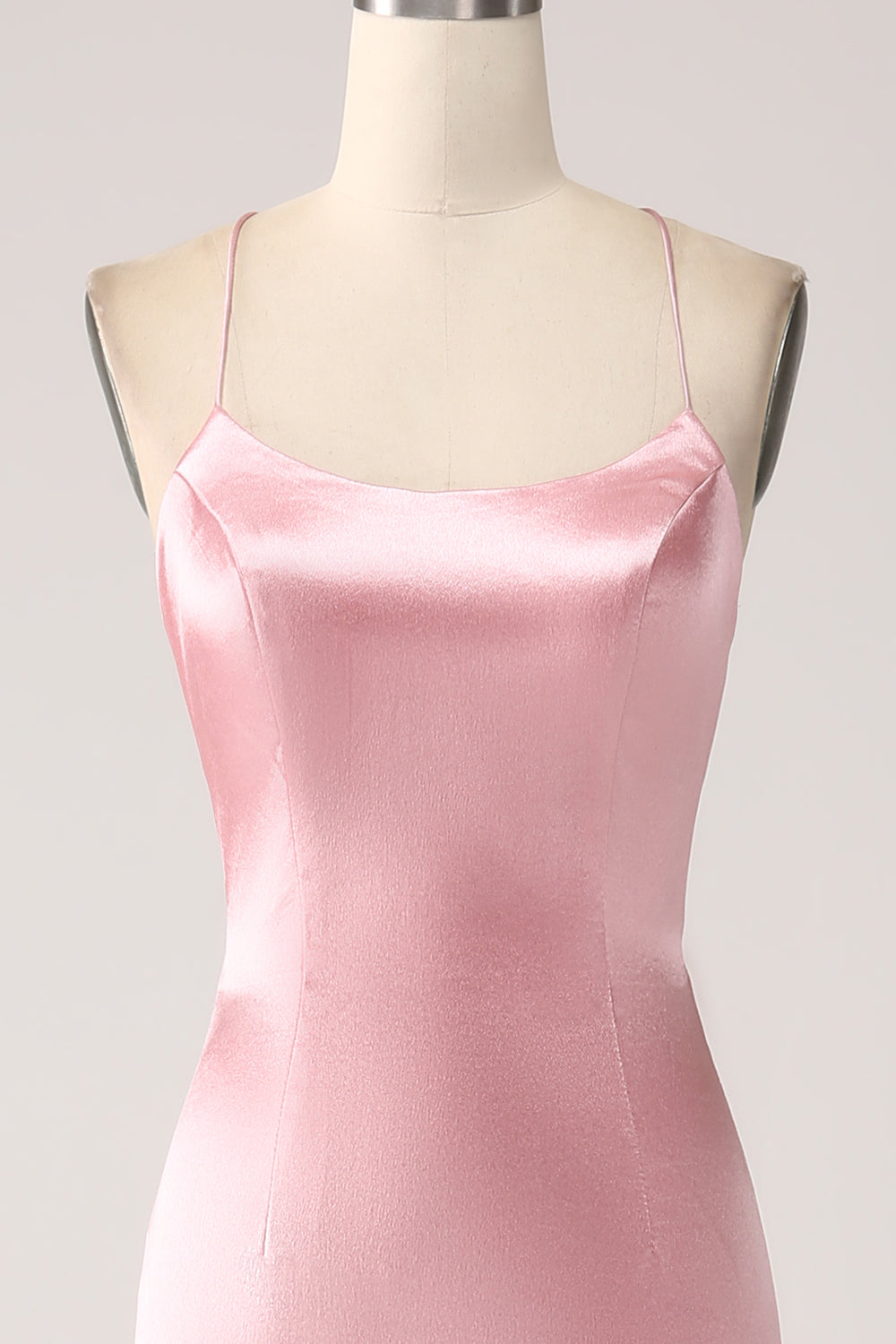 Blush Mermaid Spaghetti Straps Long Ball Dress