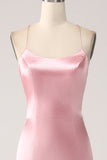 Blush Mermaid Spaghetti Straps Long Ball Dress