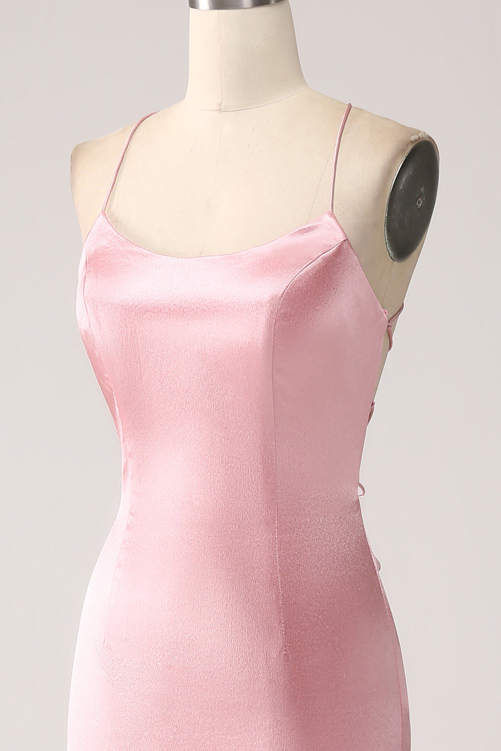 Blush Mermaid Spaghetti Straps Long Ball Dress