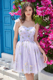 Sweetheart Champagne Short Ball Dress with Embroidery