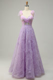 Light Green A-Line Long Ball Dress With Embroidery
