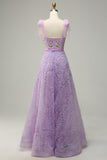 Light Green A-Line Long Ball Dress With Embroidery