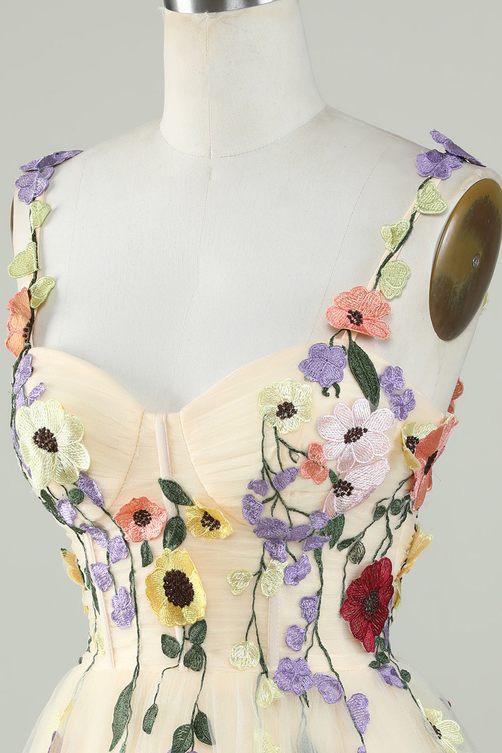 A Line Spaghetti Straps Green Short Cocktail Dress with Appliques