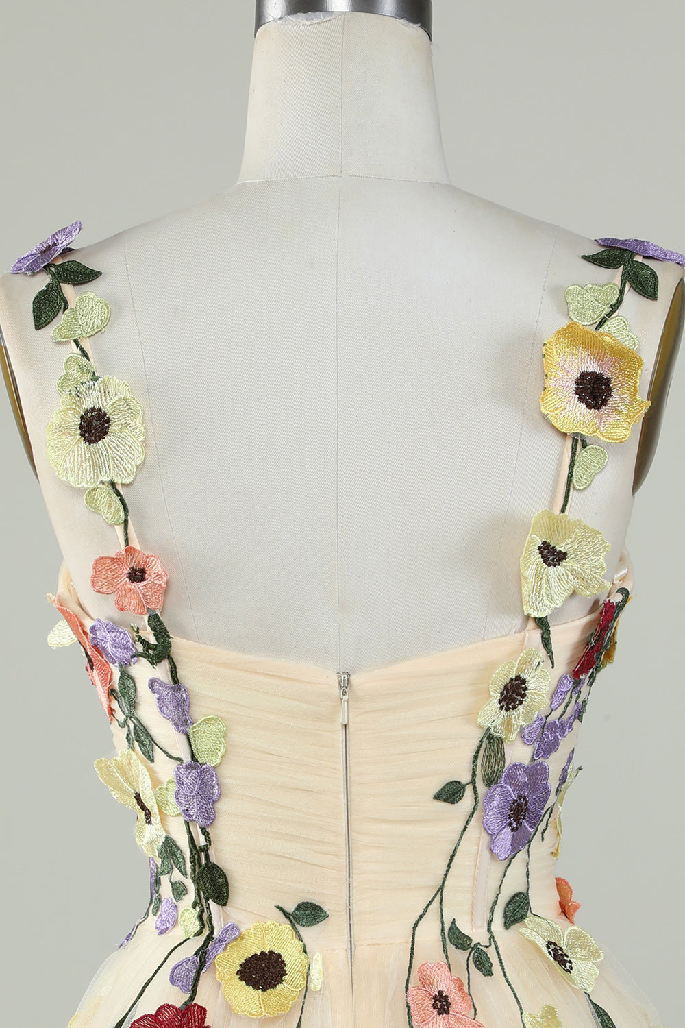 A Line Spaghetti Straps Green Short Cocktail Dress with Appliques