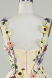 A Line Spaghetti Straps Green Short Cocktail Dress with Appliques