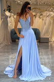 A-Line Lavender Long Ball Dress with Appliques