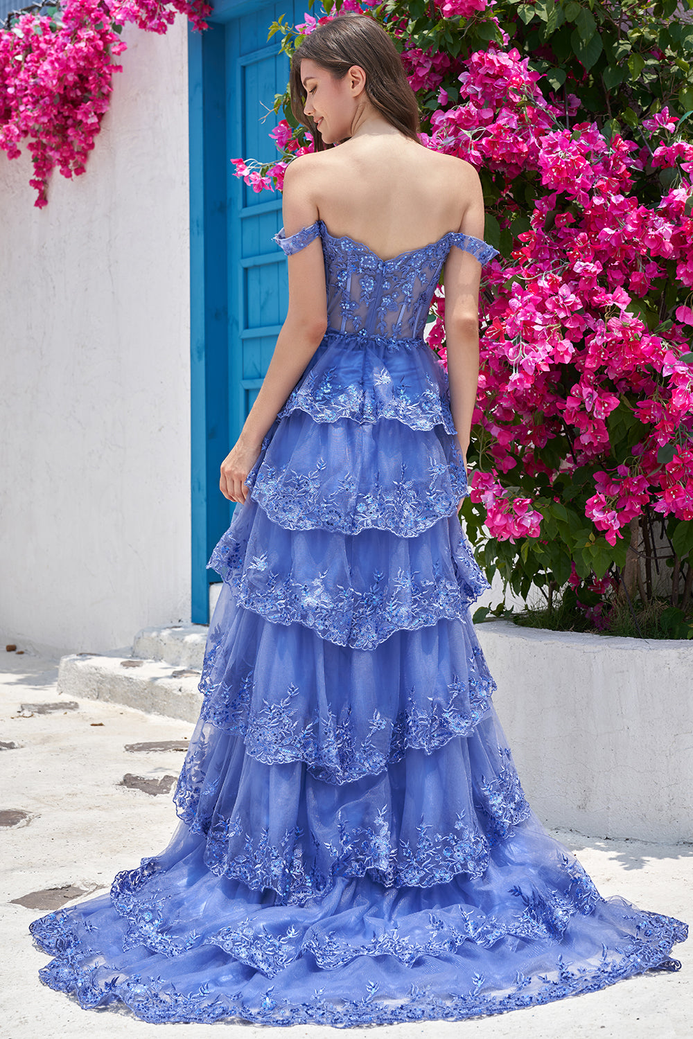 Princess A Line Off the Shoulder Pink Long Ball Dress with Appliques