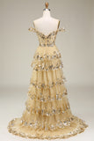 Princess A Line Off the Shoulder Pink Long Ball Dress with Appliques