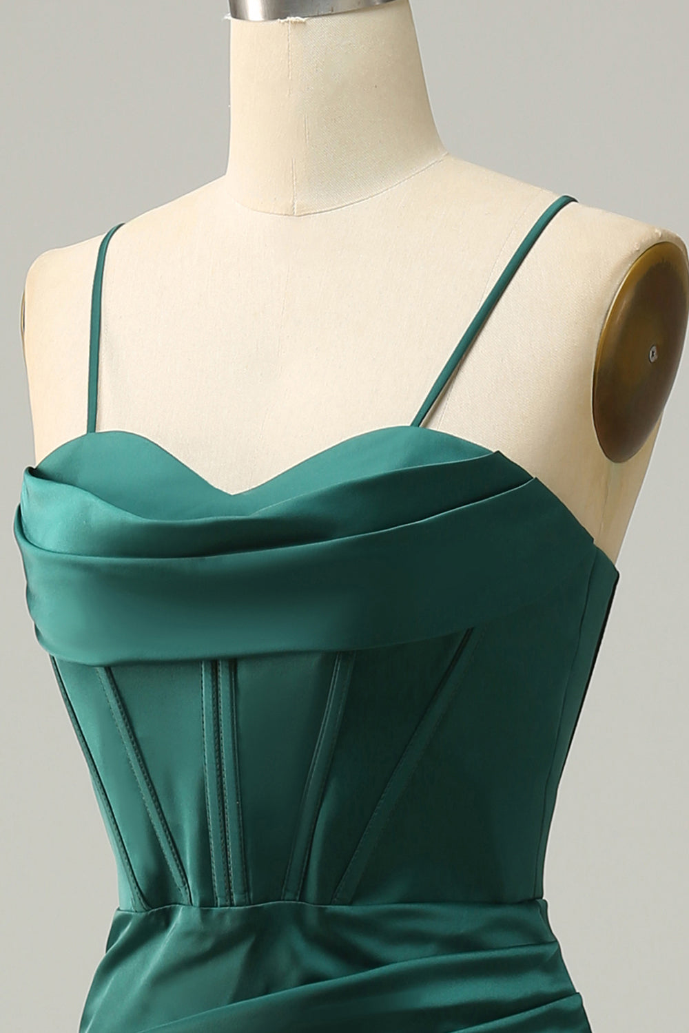Royal Blue Spaghetti Straps Satin Mermaid Ball Dress