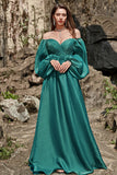 Off Shoulder Long Sleeves Ball Dress with Ruffles