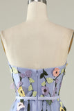 A Line Sweetheart Lavender Long Ball Dress with Appliques