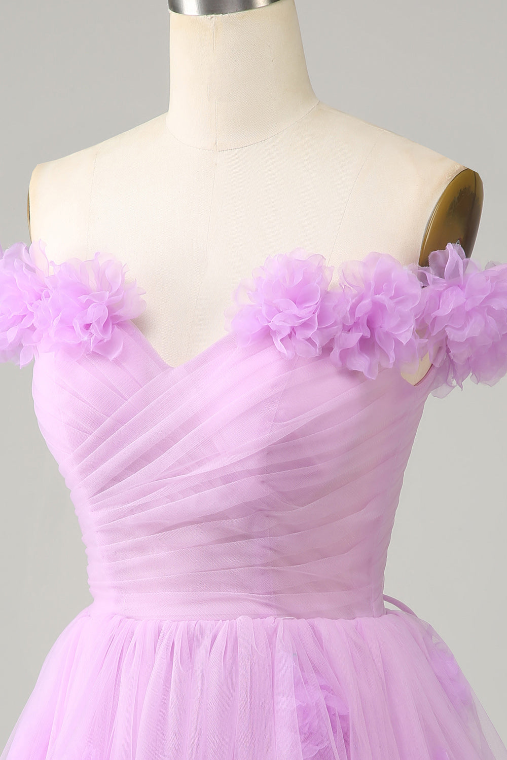 Cute A Line Off the Shoulder Pink Short Cocktail Dress with Flowers