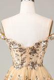 Sparkly Red A-Line Corset Tiered Lace Short Ball Dress