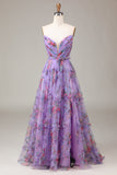 Purple A-Line Sweetheart Ball Dress With Slit