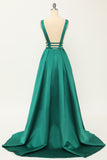 Blush Satin Long Ball Dress