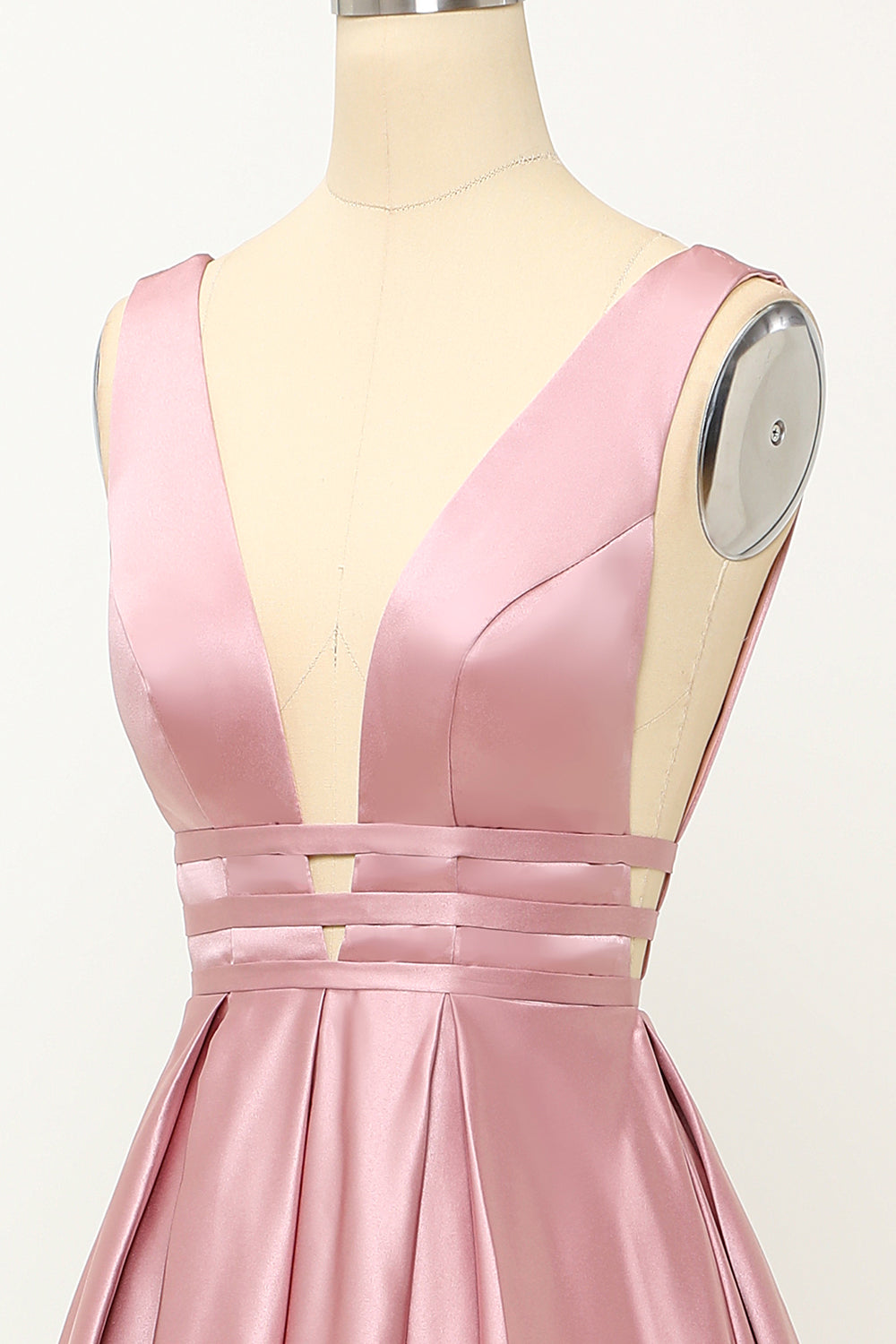 Blush Satin Long Ball Dress