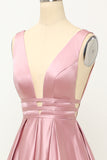 Blush Satin Long Ball Dress