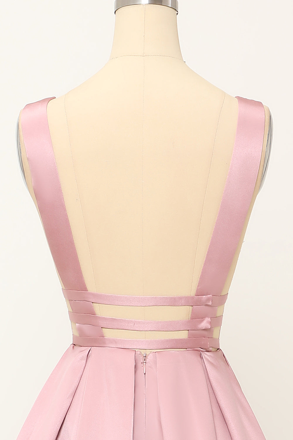 Blush Satin Long Ball Dress