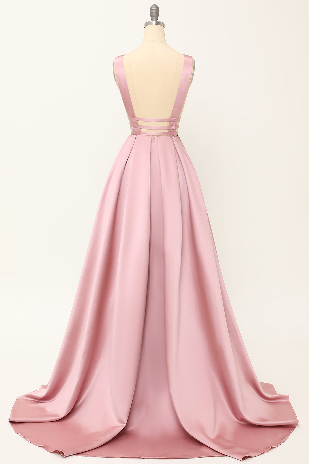 Blush Satin Long Ball Dress