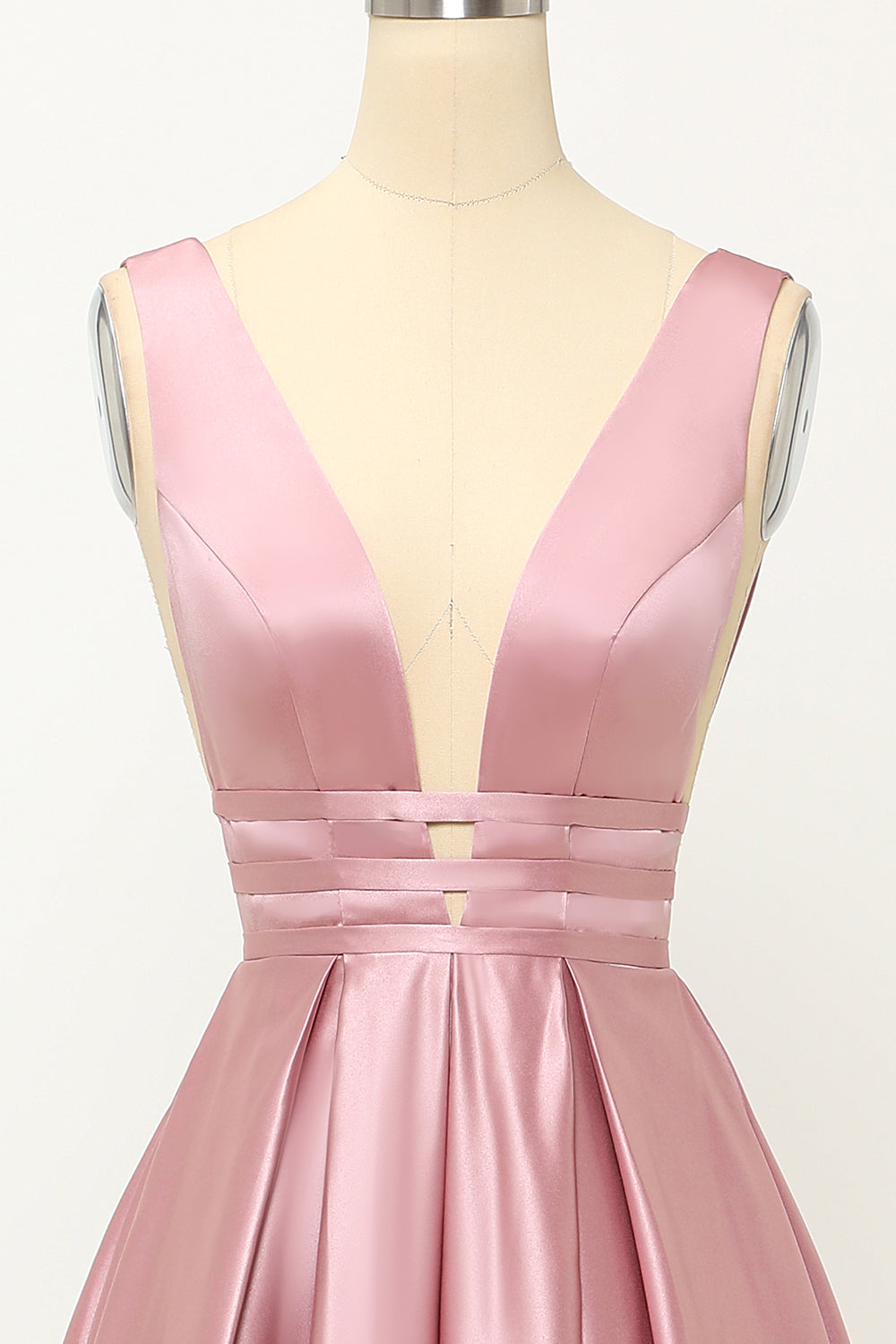 Blush Satin Long Ball Dress