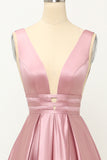 Blush Satin Long Ball Dress