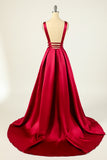 Blush Satin Long Ball Dress