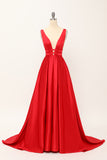 Blush Satin Long Ball Dress