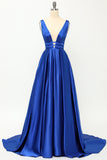 Blush Satin Long Ball Dress