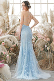 Light Purple Mermaid Long Ball Dress with Appliques