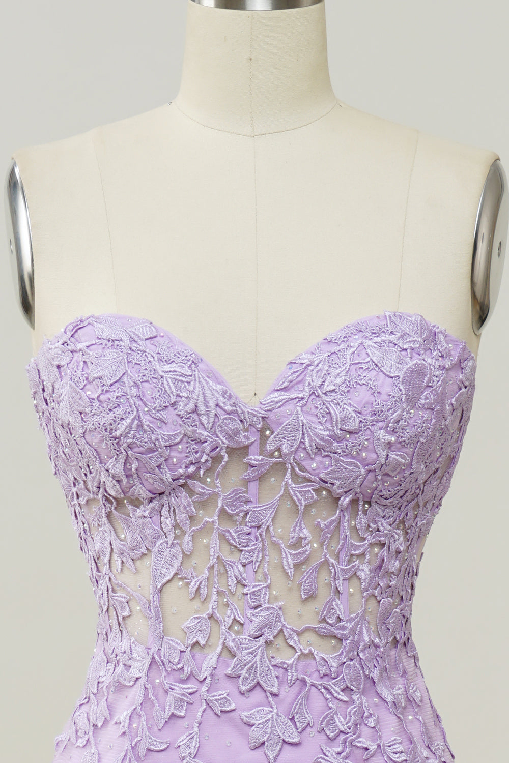 Purple Sweetheart Neck Mermaid Ball Dress With Appliques