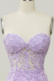 Purple Sweetheart Neck Mermaid Ball Dress With Appliques