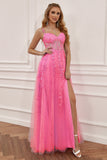 Purple Off the Shoulder Long Ball Dress with Appliques
