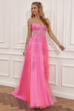 Purple Off the Shoulder Long Ball Dress with Appliques