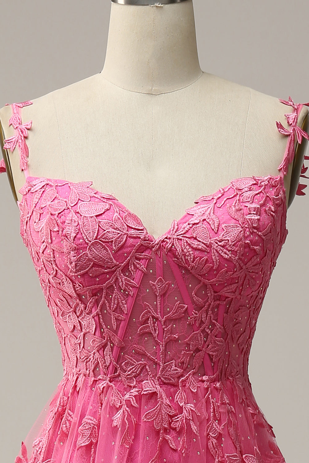 A Line Off the Shoulder Hot Pink Long Ball Dress with Appliques