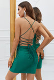 Sparkly Dark Green Sequins Tight Short Cocktail Dress