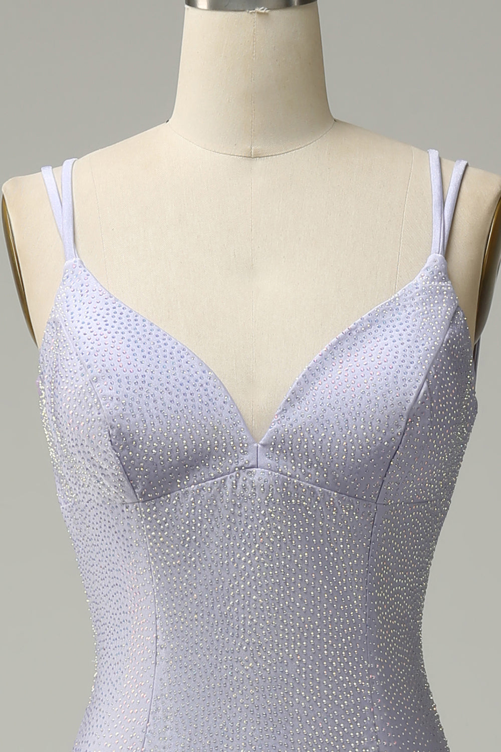 Mermaid Spaghetti Straps Lilac Long Ball Dress with Backless