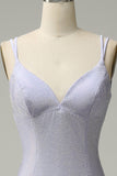 Mermaid Spaghetti Straps Lilac Long Ball Dress with Backless