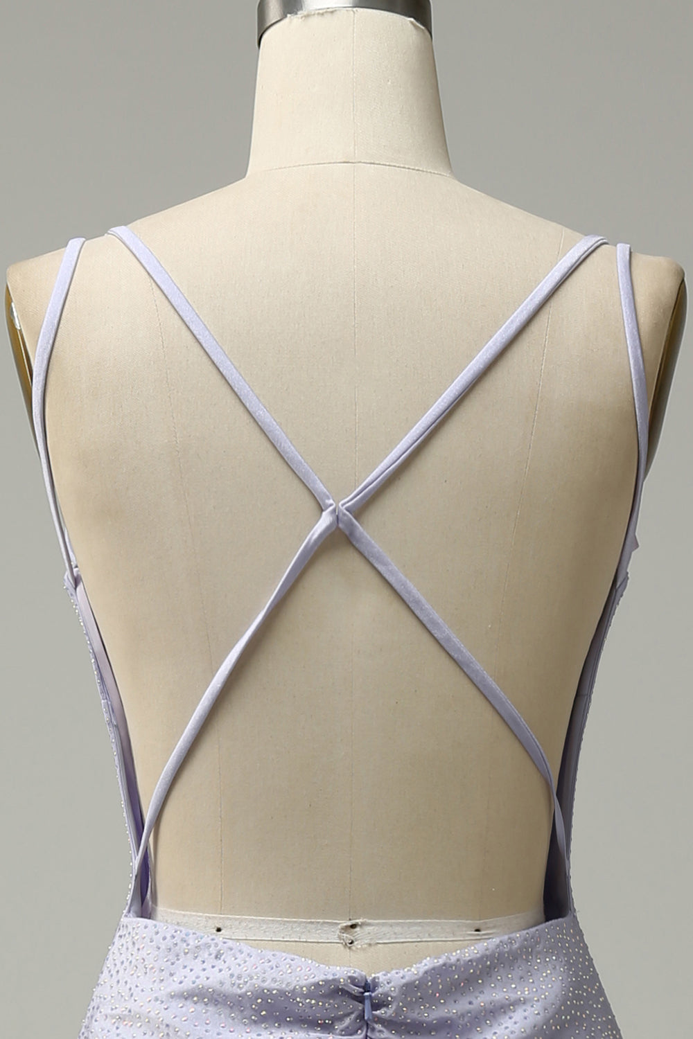 Mermaid Spaghetti Straps Lilac Long Ball Dress with Backless
