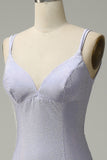 Mermaid Spaghetti Straps Lilac Long Ball Dress with Backless