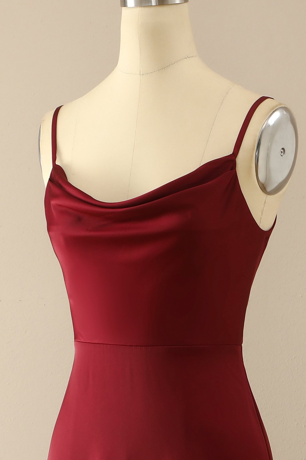 Burgundy Simple Long Bridesmaid Dress