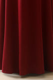 Burgundy Simple Long Bridesmaid Dress