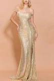 Sequin Memaid Long Ball Dress