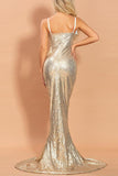 Gold V-Neck Mermaid Ball Dress