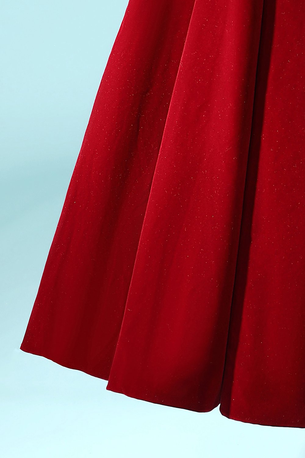 Burgundy Off-the-Shoulder Velvet Party Dress