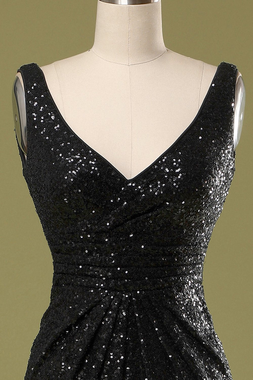Mermaid Long Black Sequins Ball Dress