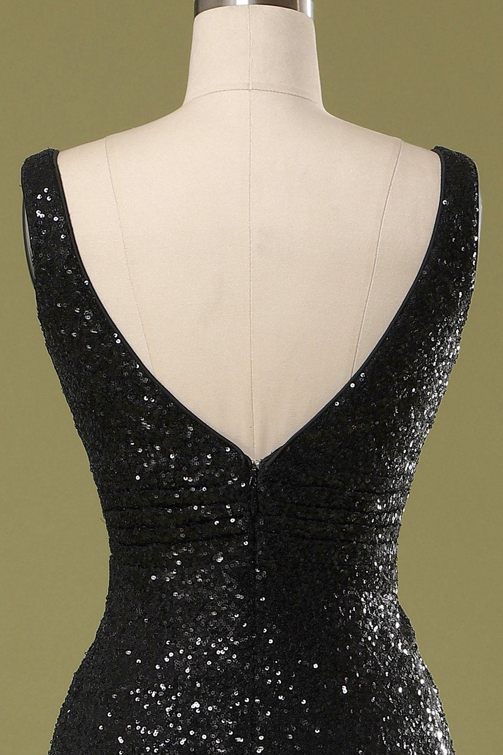 Mermaid Long Black Sequins Ball Dress