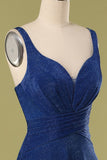 Glitter Royal Blue Long Ball Dress