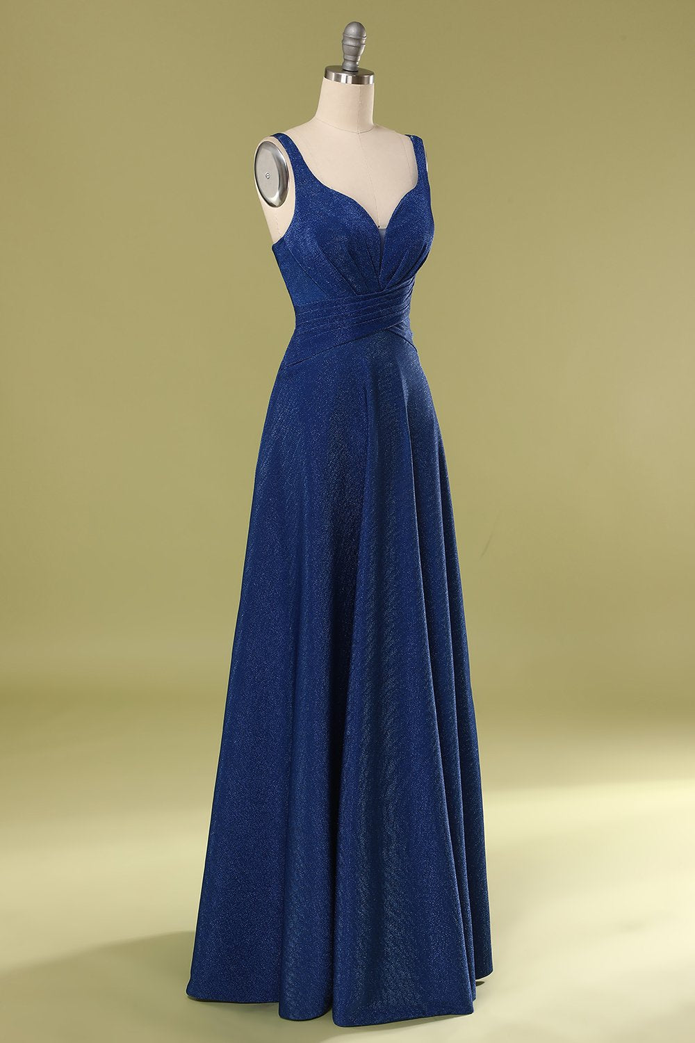 Glitter Royal Blue Long Ball Dress